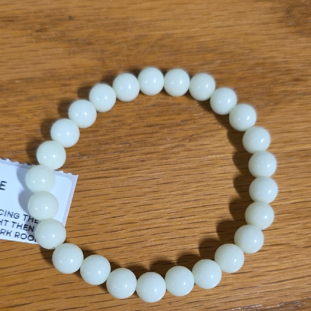 Glow Stone Beaded Stretch Bracelet